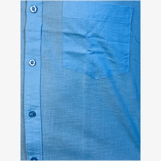 Men's Sky Blue Cotton Casual Shirt – Full Sleeve Regular Fit Button-Down Shirt for Men